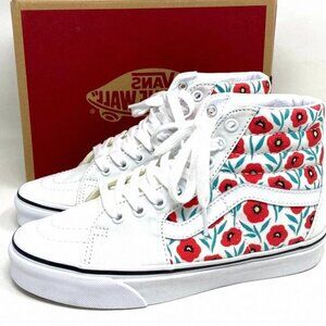 💖MEGA SALE💖VANS Sk8-HI Womens Flowers White Leather VN0A5HXV891 Cushion